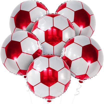Katchon, Red Soccer Balloons -18 Inch, Pack of 6 | Soccer Birthday Party Decorations, Sports Themed Party Decorations | soccer decorations For Party With Red And White balloons