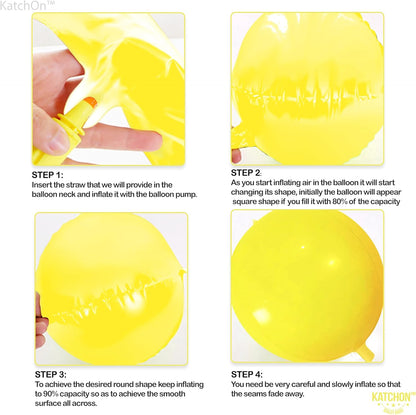KatchOn, Huge Yellow Mylar Balloons - 22 Inch, Pack of 6 | Yellow Foil Balloons, Yellow Party Decorations | Large Yellow Balloons for Sunflower Birthday Party Decorations | Yellow Round Mylar Balloons