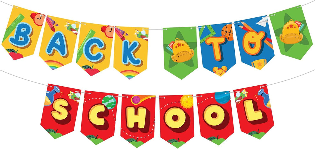 KatchOn Pre-Strung Back to School Banner - 10 Feet, Classroom Decor