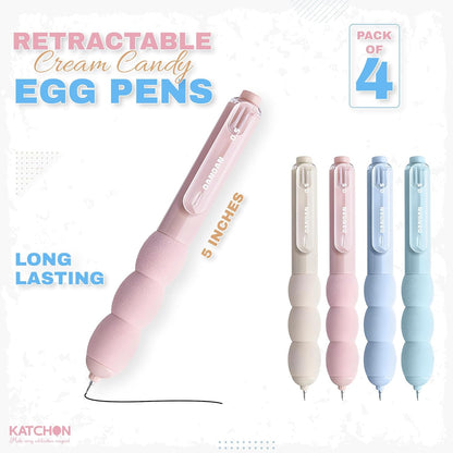 KatchOn Macaroon Egg Pens Pack of 4, 0.5mm Fine Tip Gel Pens with Soft Grip