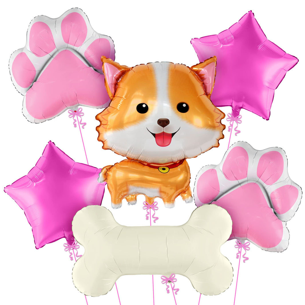 KatchOn, Big Dog Balloons for Dog Party - 28 Inch, Pack of 6 | Puppy Balloons For Puppy Themed Birthday Party Decorations | Lets Pawty Birthday Decoration | Lets Pawty | Dog Birthday Party Supplies