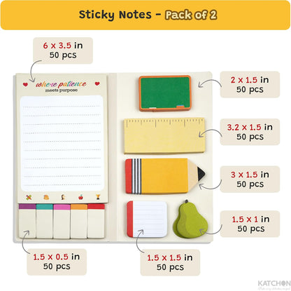 KatchOn Teacher Sticky Notes Set -Pack of 2, Teachers Appreciation Gifts