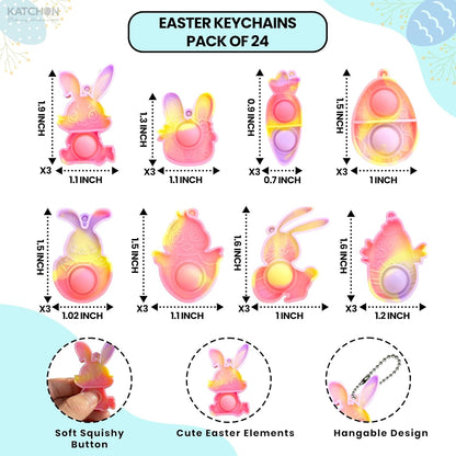katchon easter pop fidget keychains pack of 24 easter basket stuffers easter egg fillers mini bubbles party favors easter party favors easter party supplies easter gifts