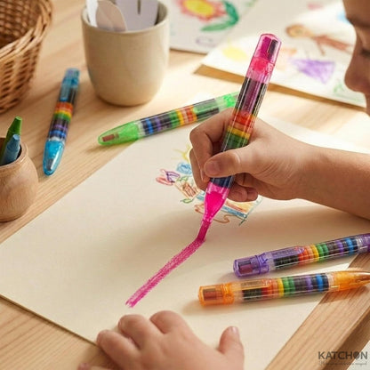 KatchOn 24 Pcs Multicolor Stackable Crayons, Back to School Supplies