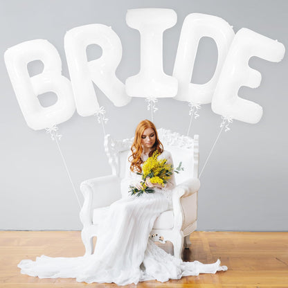 KatchOn, Large Bride Balloons White - 40 Inch | Bride White Balloon Letters, Bachelorette Party Decorations | Bride Balloons Bachelorette for Wedding Decorations | Bride Decorations, Bridal Shower