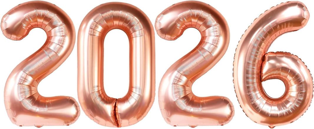 KatchOn, Giant Rose Gold 2026 Balloons - 42 Inch, Graduation Balloons | 2026 Balloon Numbers for Rose Gold 2026 Graduation Decorations | Class of 2026 Decoration, Grad Party Decorations 2026