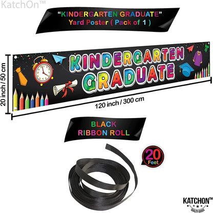 KatchOn, Kindergarten Graduation Banner 2026 - Large, 120x20 Inch | Kindergarten Graduation Yard Sign 2026 for Kindergarten Graduation Decorations 2026 | Kindergarten 2026 Graduation Party Decorations