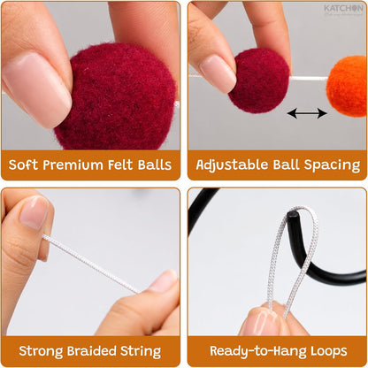 KatchOn, Pom Pom Garland - Pack of 3 for Fall Decorations, Fall Decor