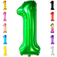 KatchOn, Green 1 Balloon Number for First Birthday - 40 Inch | Number One Balloons For Wild One Birthday | 1 Balloons for 1st Party Decorations | Green 1 Balloon For Happy Anniversary Decorations
