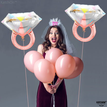KatchOn, Rose Gold Diamond Ring Balloon - 26 Inch, Pack of 2 | Ring Balloon Bachelorette, Bachelorette Party Decorations | Engagement Party Decorations | Engagement Decoration, Bridal Shower