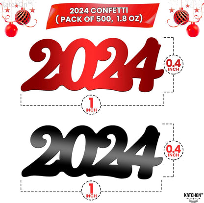 KatchOn, Red and Black Graduation Confetti 2024 - Pack of 500 | Class of 2024 Confetti, Graduation Table Decorations | Red and Black Graduation Decorations 2024 | Graduation Decorations Class of 2024