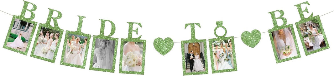 KatchOn, Glitter Green Bride to Be Banner - 10 Feet | Bridal Shower Photo Banner, Bride to Be Sign for Bridal Shower Decorations | Bachelorette Party Decorations, Engagement Party Decorations