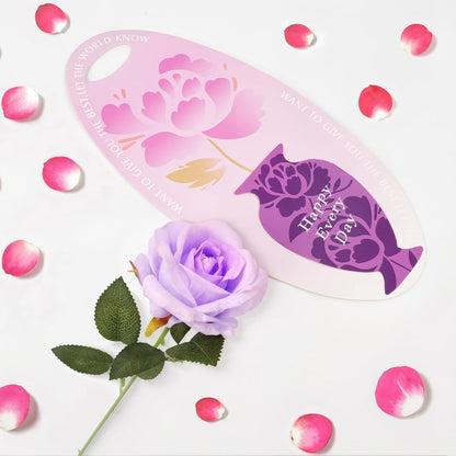 KatchOn Purple Rose Flower Gift – 13 Inch Artificial Rose with Greeting Card | Valentine Gifts for Women | Valentines Day Gifts for Her | Birthday Gift for Women | Anniversary Flower Gifts for Wife