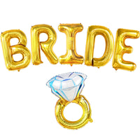 KatchOn, Giant Bride Balloons Gold - 40 Inch | Bachelorette Party Decorations | Bride Bachelorette for Bridal Shower | Gold Balloons | Ring Balloon Decorations