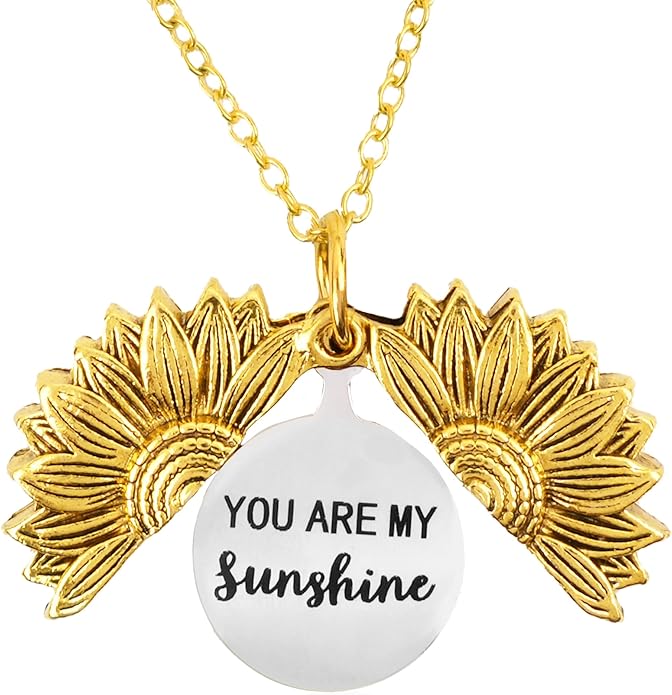KatchOn, Sunflower Necklaces for Women – You Are My Sunshine Necklace, Hidden Message Pendant | Valentines Day Gifts for Her, Birthday Gifts for Women, Mom, Daugther, Girlfriend | Galentines Gifts