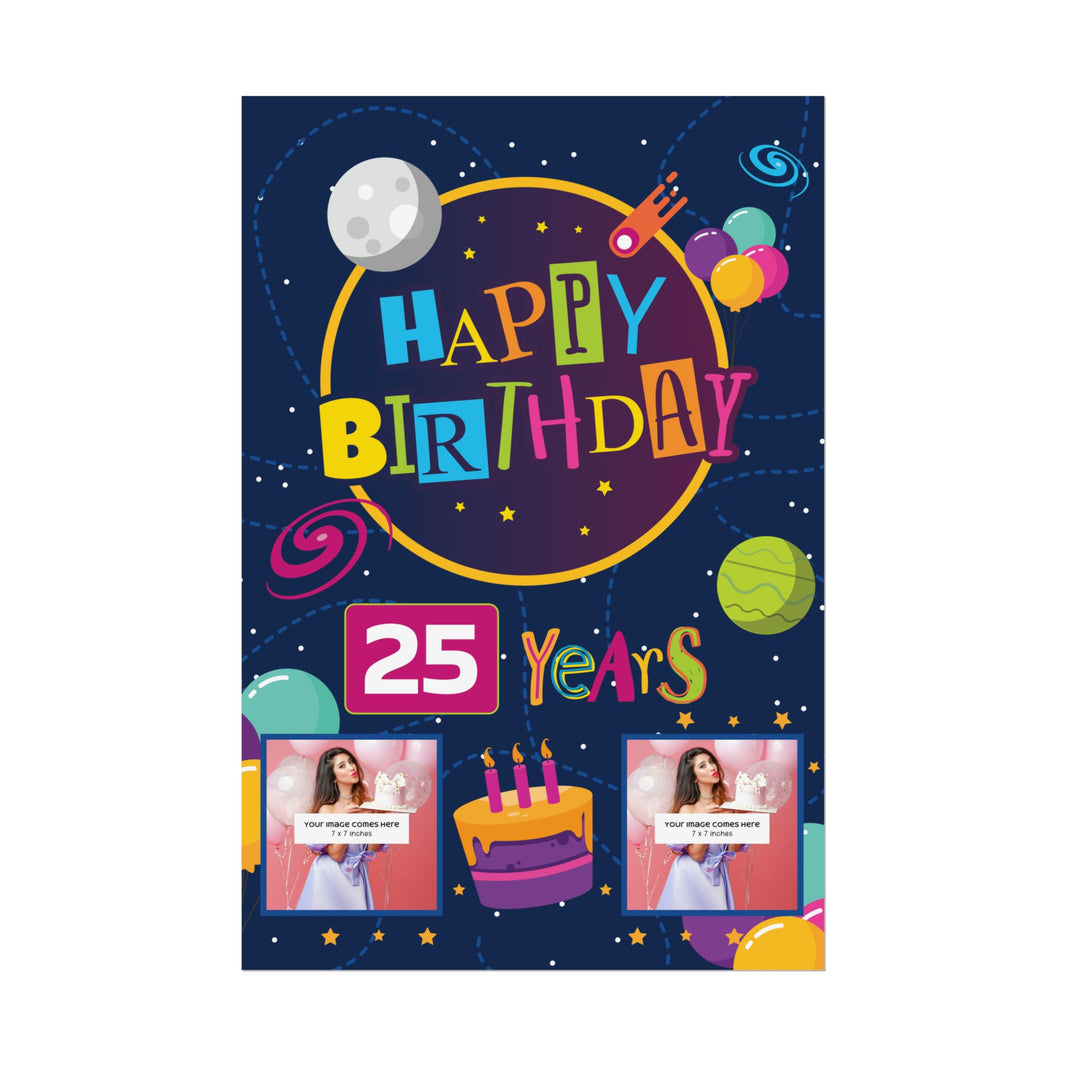 Happy Birthday Space - Customizable 'Years' and 'Photo' Poster