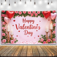 KatchOn, Happy Valentines Day Backdrop - XtraLarge, 72x44 Inch | Pink and Red Valentines Backdrop for Valentines Day Decorations | Happy Valentines Day Sign | Valentines Day Banner, Valentines Décor