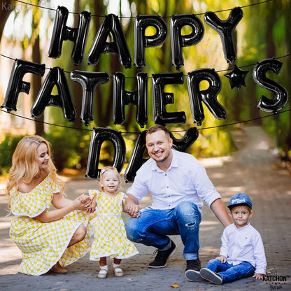 Katchon, Happy Fathers Day Balloon – 16-inch | Happy Fathers Day Banner For Fathers Day Decorations | Fathers Day Sign For Father's Day Decorations | Photo Booth Backdrop