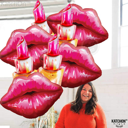 KatchOn, Giant Red Lipstick Balloon Set - 49 Inch, Pack of 8 | Lip balloons, Lipstick Balloons, Galentines Day Balloons Set | Makeup Balloons, Galentines Day Decorations | Spa Party Supplies for Girls