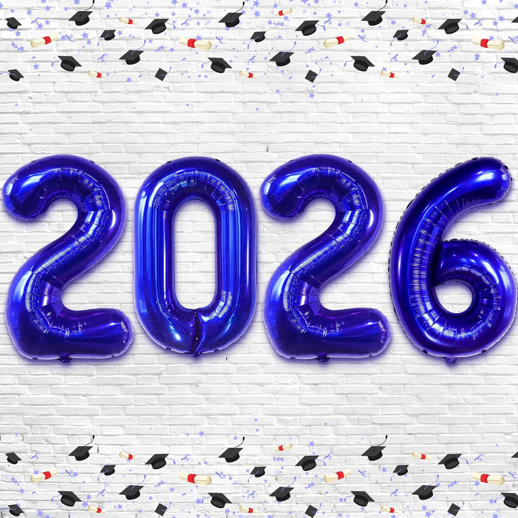 KatchOn, Blue 2026 Balloons Graduation - Huge, 42 Inch | 2026 Blue Balloons | 2026 Foil Balloons | 2026 Graduation Decorations Class of 2026 Balloons | Graduation Balloons