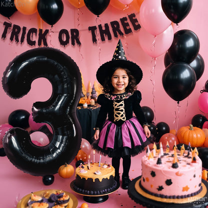 KatchOn Black Number 3 Balloon - Giant, 40 Inch | 3rd Birthday Decorations for Boys