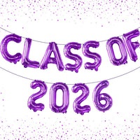 KatchOn, Purple Class of 2026 Balloons - 16 Inch | Graduation Balloons Banners for Class of 2026 Decorations | Purple Graduation Decorations 2026, Grad Party Decor | Graduation Party Supplies