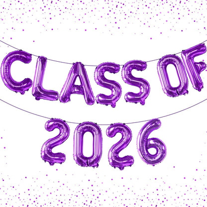 KatchOn, Purple Class of 2026 Balloons - 16 Inch | Graduation Balloons Banners for Class of 2026 Decorations | Purple Graduation Decorations 2026, Grad Party Decor | Graduation Party Supplies