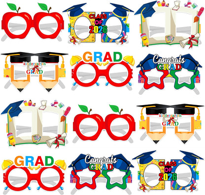 KatchOn Graduation Decorations 2026 | Graduation Glasses 2026 - Pack 12 | Kindergarten Grad Party Supplies for Classroom, Graduation Props | Class Of 2026 Decorations, Preschool Graduation Decoration