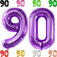 KatchOn, Big Purple 90 Balloon Number - 40 Inch | Purple 90th Birthday Balloon, 90th Birthday Decorations | Number 90 Birthday Balloon | 90th Birthday Balloons, 90th Birthday Party Decor