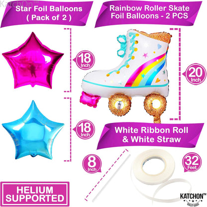 Katchon, Roller Skate Balloons and Star Balloons -20 Inch, pack of 4 | Roller Skating Party Supplies, Roller Skate Party Decorations | Birthday Decorations, Disco Party Decorations, Star Theme Party