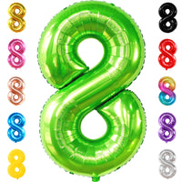 KatchOn, Light Green Number 8 Balloon - 40 Inch | Green Neon 8 balloon Number for 8th Birthday Decorations Boy | Number 8 Green Happy Birthday Balloons for 8th Anniversary Decorations