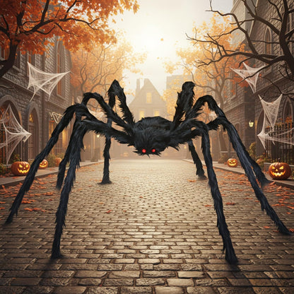 KatchOn Foldable Fake Spider Halloween Decorations Outdoor 6.5 Ft