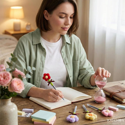 KatchOn Crochet Flower Ballpoint Pens - Pack of 4