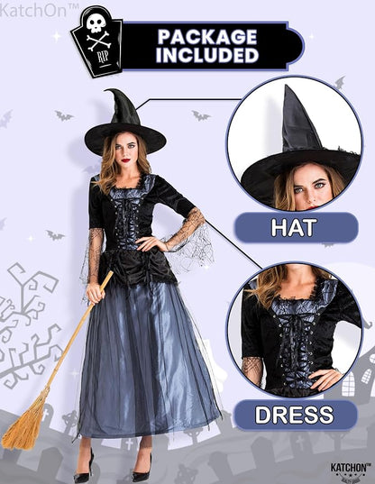 KatchOn Halloween Witch Costume for Women With Black Hat | Wicked Witches Cosplay for Adults