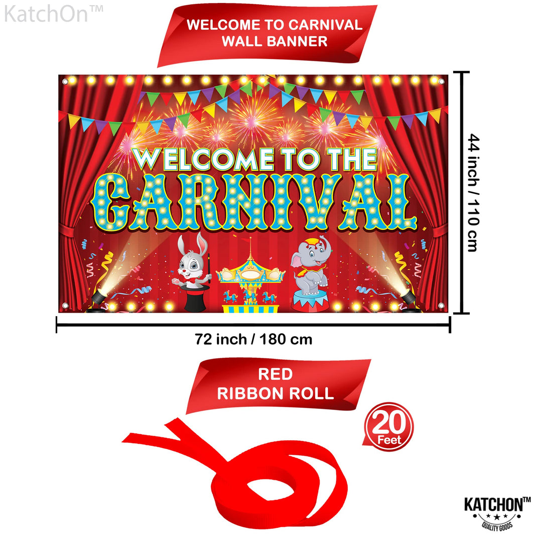 KatchOn, Welcome to the Carnival Banner - XtraLarge 72x44 Inch | Carnival Decorations, Circus Backdrop Banner | Circus Theme Party Decorations, Outdoor Events, Party Games, Photo Props Decor