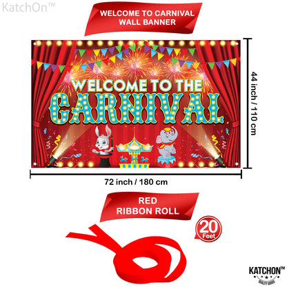 KatchOn, Welcome to the Carnival Banner - XtraLarge 72x44 Inch | Carnival Decorations, Circus Backdrop Banner | Circus Theme Party Decorations, Outdoor Events, Party Games, Photo Props Decor