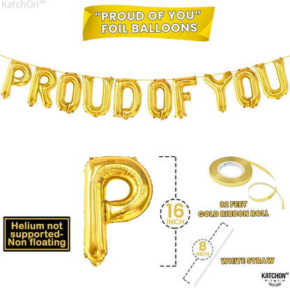 KatchOn, Gold Proud of You Balloons - 16 Inch | Mylar Foil Balloon Banner For Graduation Party Decorations | We Are So Proud Of You Balloon Banner For Graduation Decorations 2026