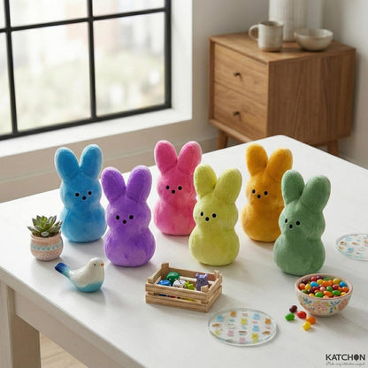 KatchOn, Easter Bunny Plush Toys - 6 Pcs Animal Bunny Stuffed Dolls | Easter Basket Stuffers | Soft Plush Bunny Decorations | Perfect Easter Party Favors or Easter Gifts for Easter Decor