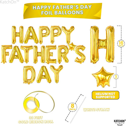 Katchon, Happy Fathers Day Balloon – 16-inch | Happy Fathers Day Banner For Fathers Day Decorations | Fathers Day Sign For Father's Day Decorations | Photo Booth Backdrop