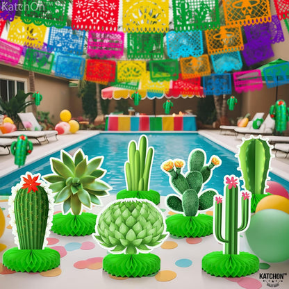KatchOn, Pack of 9 Cactus Centerpieces for Party - Fiesta Party Decorations | Mexican Party Centerpieces for Succulent Party Decorations | Taco Party Decorations, Fiesta Party Decorations Centerpieces