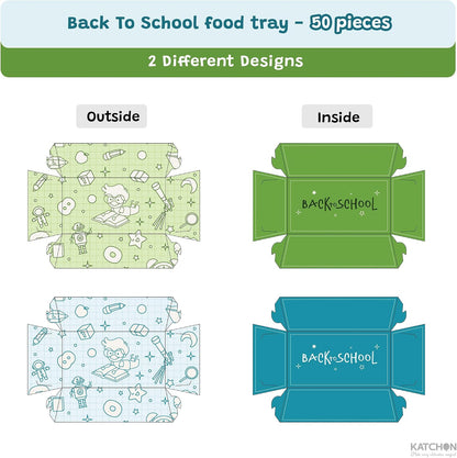 KatchOn Back to School Paper Food Trays- 50 Pack Disposable