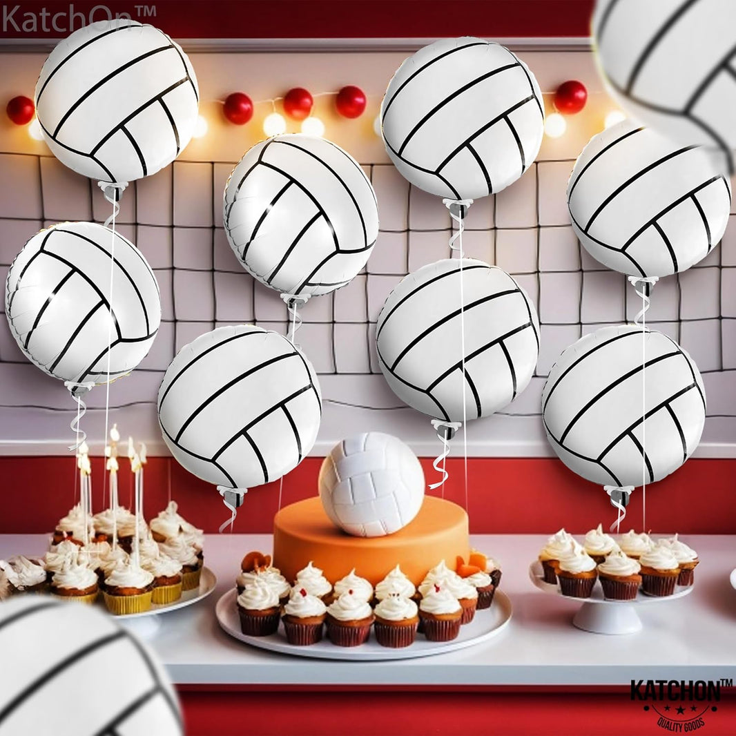 KatchOn Volleyball Balloons - 18 Inch, Pack of 10 | Sports Balloons for Senior Night Decorations | Volleyball Party Decor for Gender Reveal, Sports Event Celebrations | Volleyball Birthday Decorations