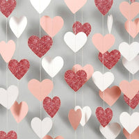 KatchOn, Felt Heart Garland for Valentines - Pack of 6 | Hanging Hearts Decorations | Valentine Hanging Garland for Valentines Day Decorations | Valentines Day Garland | Galentines Day Decorations