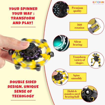 KatchOn, Transformable Fidget Spinners - Pack of 24 | Fidget Toys Bulk, Treasure Box Toys for Classroom | Robot Fidget Spinners for Kids 8-12, christmas gifts for kids, boys | Goodie Bag Stuffers