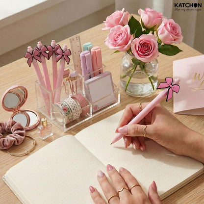 KatchOn 6Pcs Bow Pens Coquette Pink Retractable Writing Pen Bulk Birthday