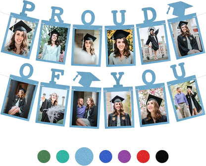 KatchOn Light Blue Graduation Picture Banner - 10ft, Class of 2026 - Personalized, Felt, Horizontal, Unisex Adult