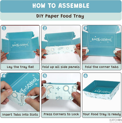 KatchOn Back to School Paper Food Trays- 50 Pack Disposable