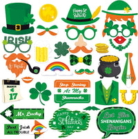 KatchOn, St Patricks Day Photo Props - Pack of 32 | St Patricks Day Photo Booth Props | St Pattys Day Selfie Props | St Patricks Day Decorations | St Patricks Photo Props for Shamrock Decorations