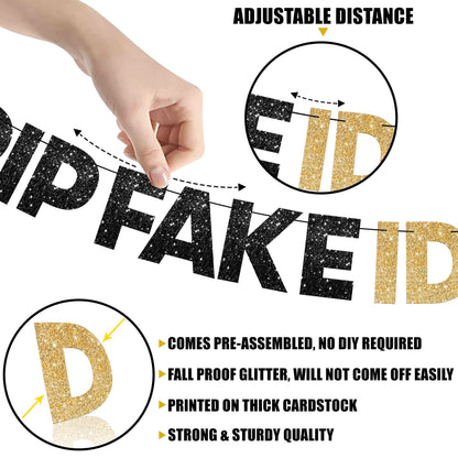 RIP Fake ID Glitter Banner