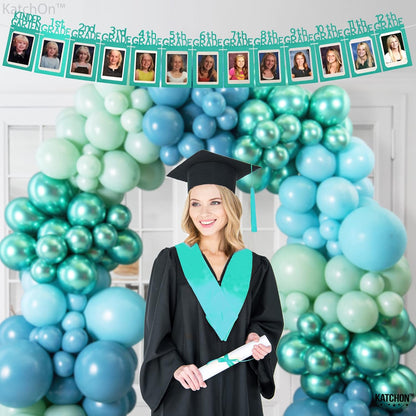 KatchOn, K-12 Graduation Photo Banner 5x7 - Large, 10 Feet | Grad Picture Banner, Teal Grad Decorations Class of 2026 | Graduation Decorations 2026, Picture Display